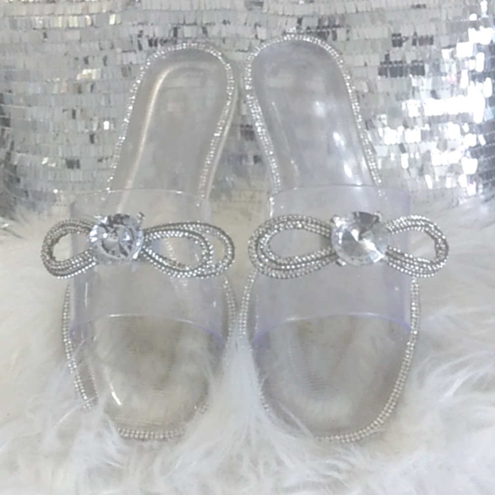 Twinkle Toe Bedazzled Slide-In Sandals